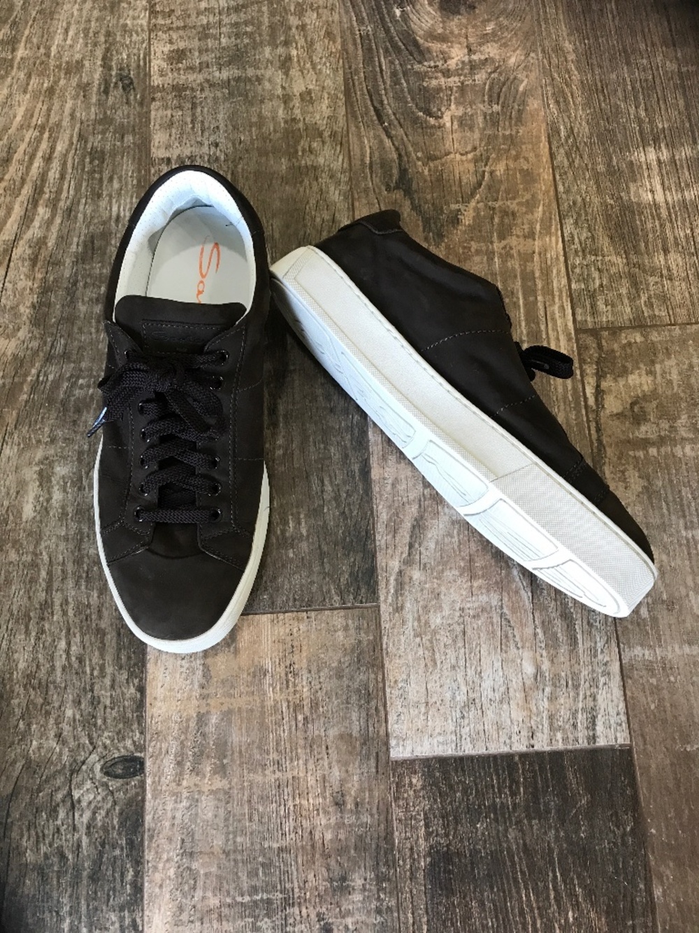 SANTONI SUED SNEAKERS